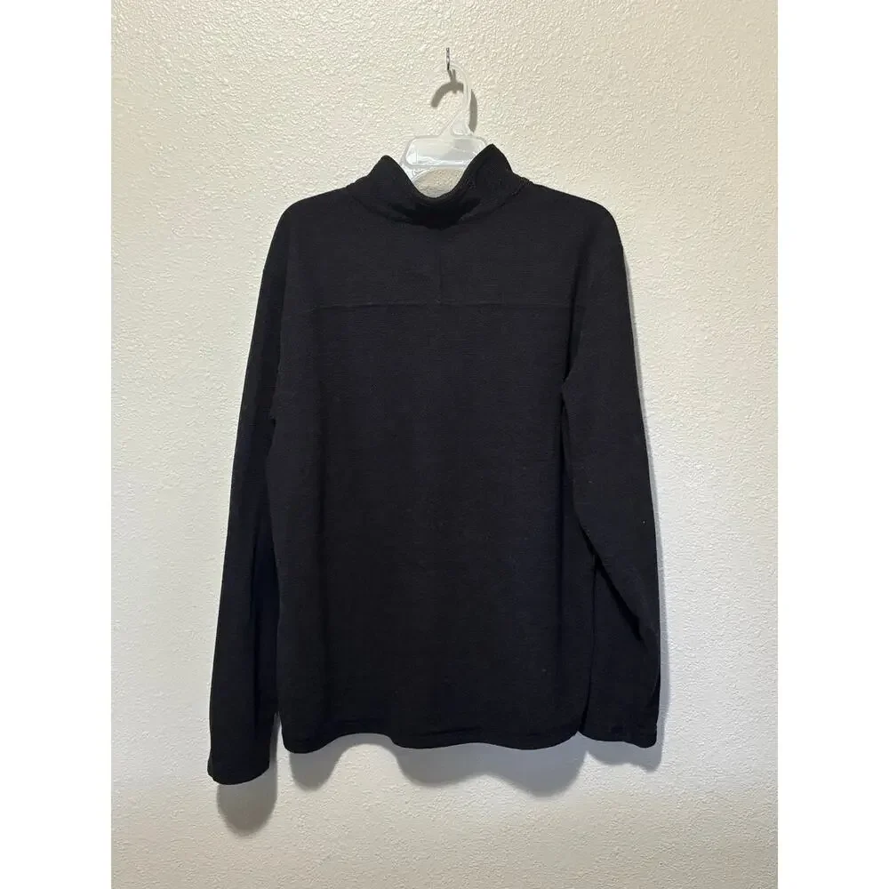 Men’s North Face Cap Rock Textured Black Smoke 1/4 Zip Pullover Fleece Jacket XL
